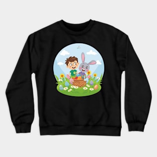 Easter Meadow Adventur, Easter, egg hunt, meadow, children, bunnies, spring, holiday, festive, joy, colorful,Independence Day Fireworks Crewneck Sweatshirt